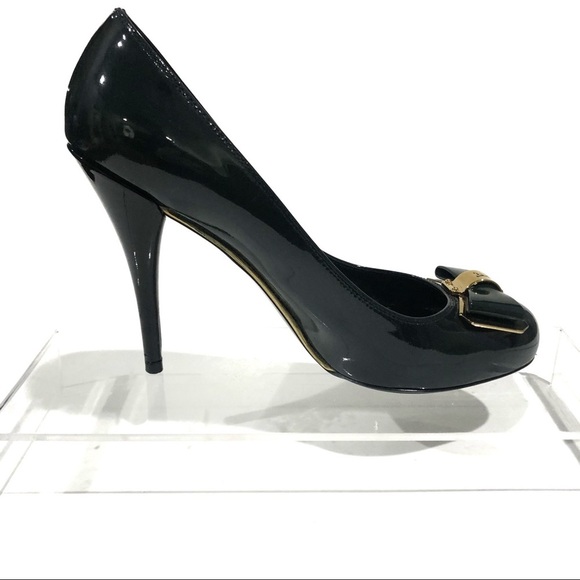 Authentic Louis Vuitton Pin Up Style Round Toe with Bow Pumps Heels Rare - Picture 9 of 17